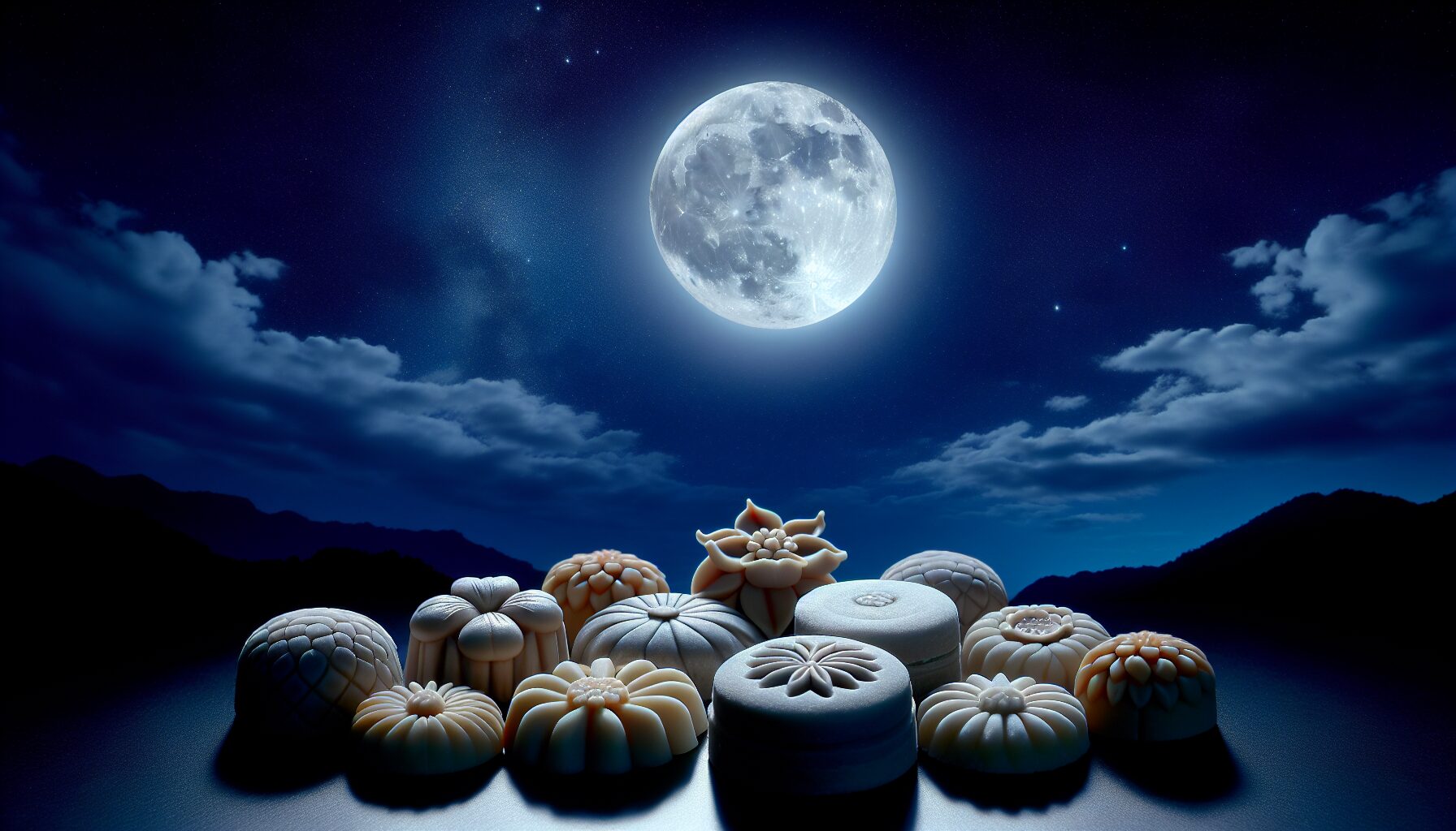 満月　和菓子　夜空 image 1
